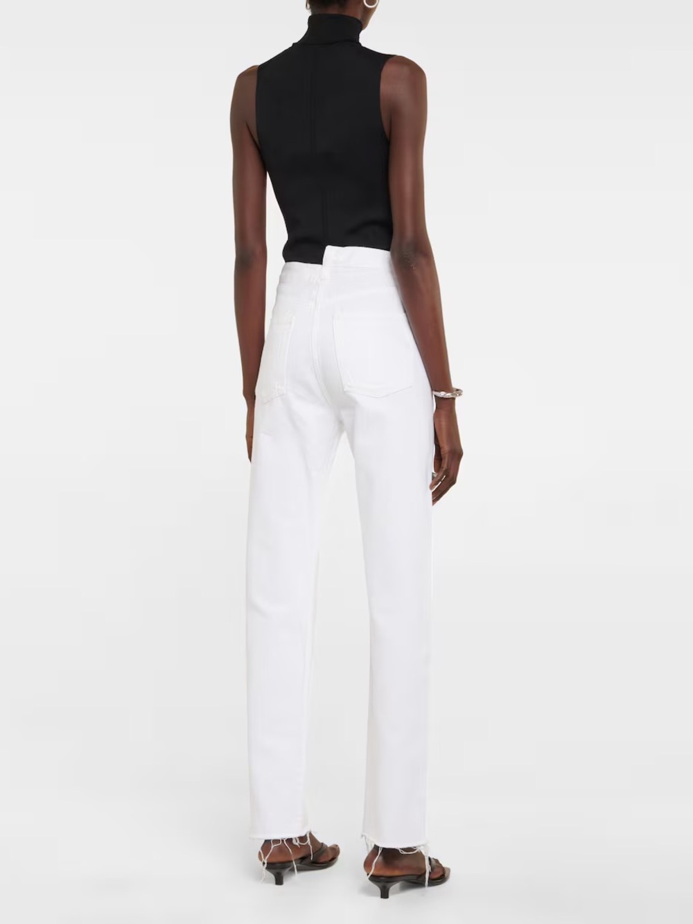 AGOLDE Criss Cross White High-Rise Straight Jeans - Picture 2 of 8